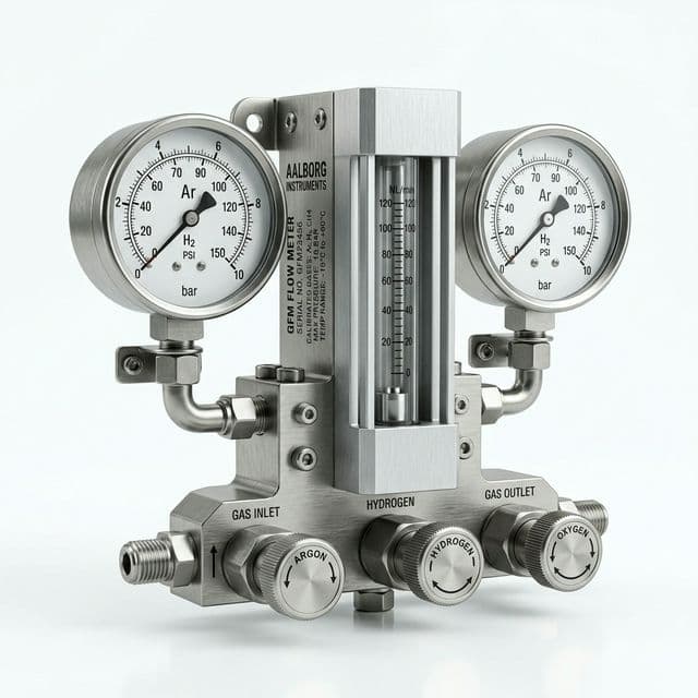 Thermal spray oxygen and fuel gas flow meter panel