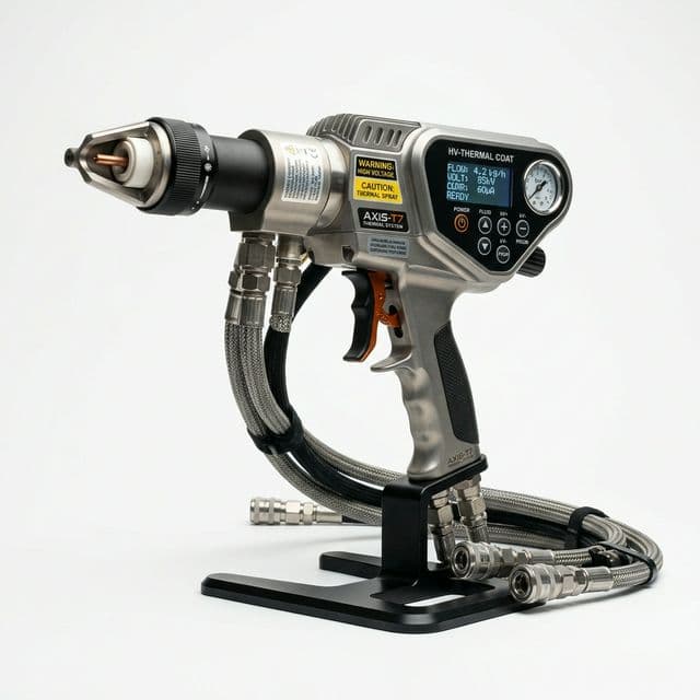 Powder flame spray gun used to deposit cobalt-chromium hardfacing alloys